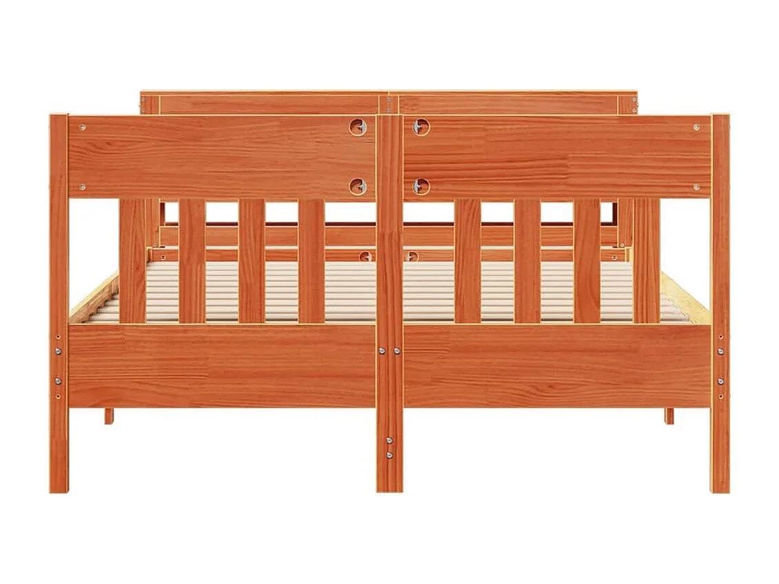 Bedframe zonder matras massief grenenhout wasbruin 150x200 cm