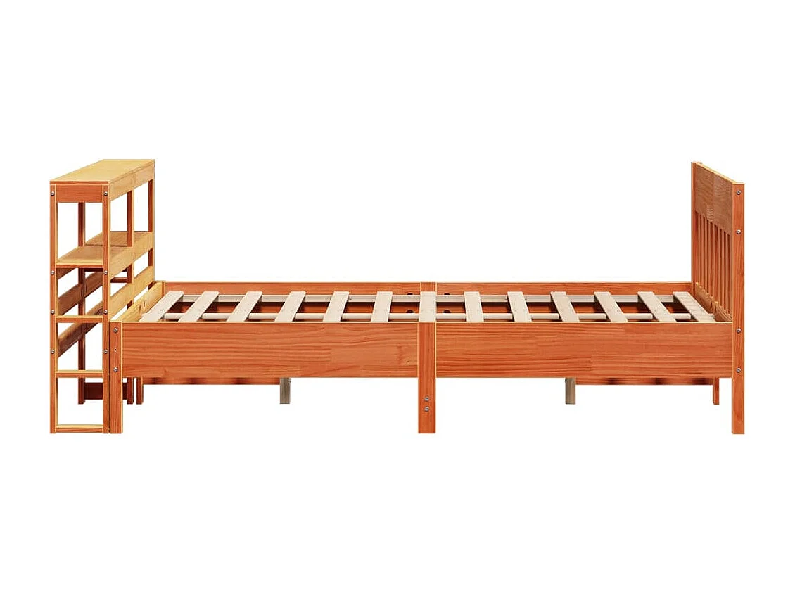 Bedframe zonder matras massief grenenhout wasbruin 150x200 cm