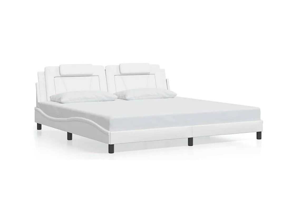 Cadre de lit Viana avec LED sans matelas blanc 200x200 cm