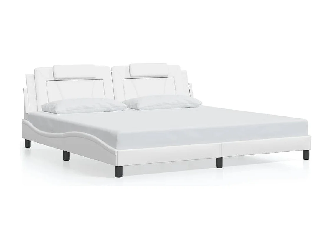 Bettgestell "Viana" mit LED ohne Matratze Weiß 200x200 cm