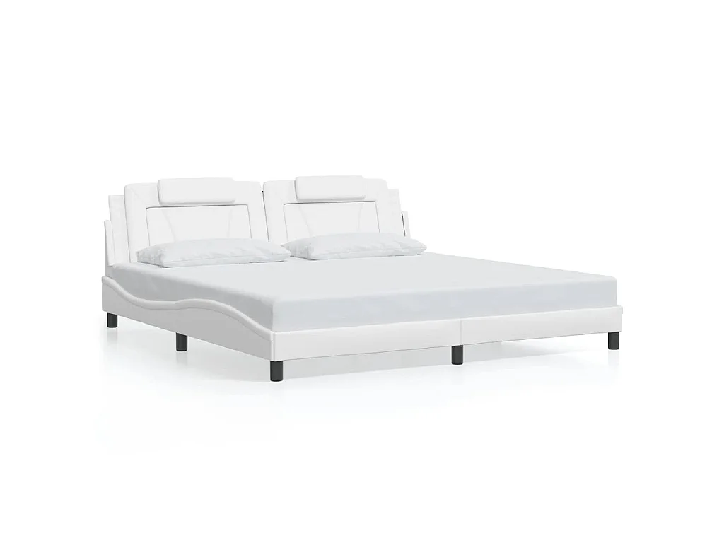 Estrutura de cama Viana com LED sem colchão 200x200 cm branco