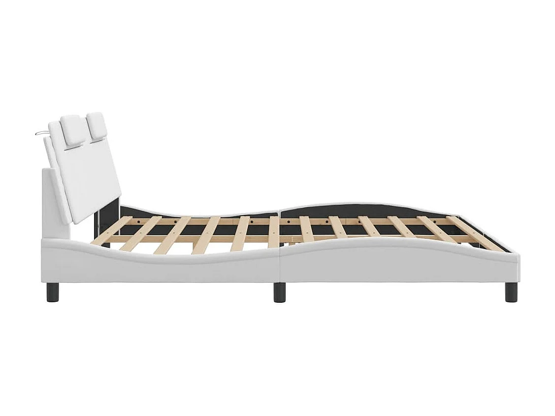 Estrutura de cama Viana com LED sem colchão 200x200 cm branco