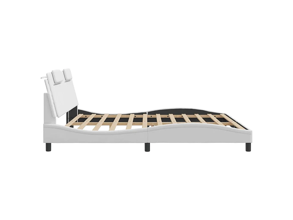 Cadre de lit Viana avec LED sans matelas blanc 200x200 cm