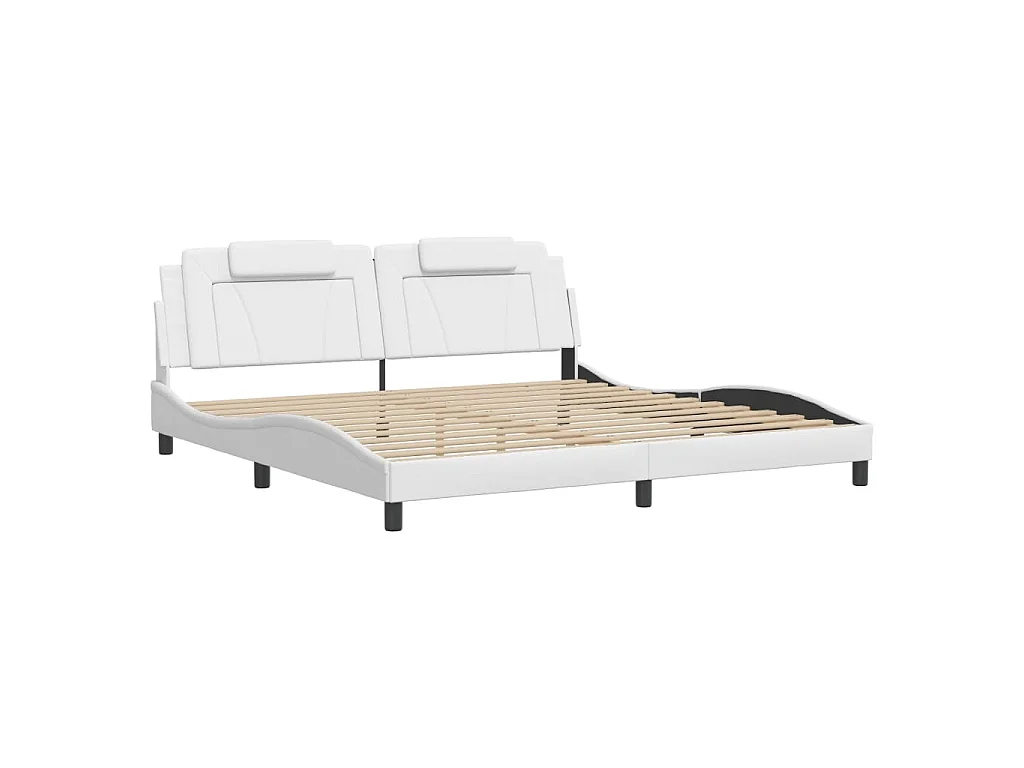 Cadre de lit Viana avec LED sans matelas blanc 200x200 cm