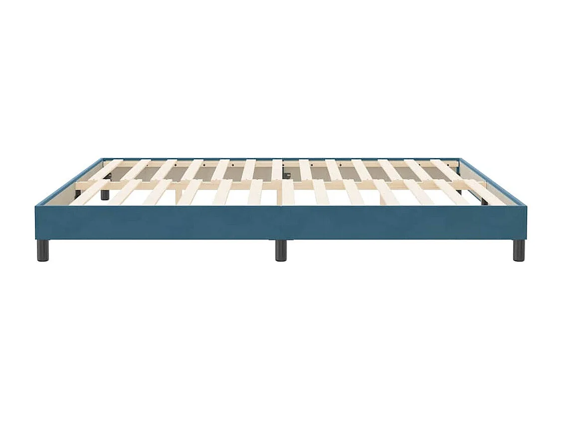 Estrutura de cama sem colchão 200x210 cm veludo azul-escuro
