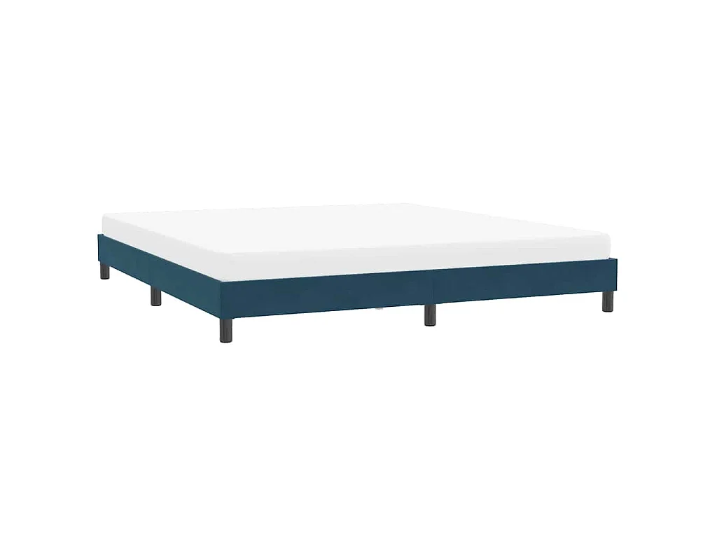 Estructura de cama sin colchón terciopelo azul oscuro 200x210cm