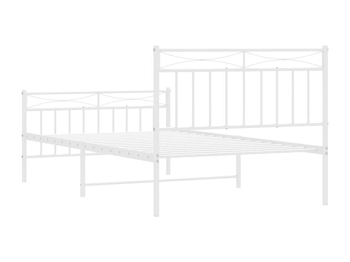 Bedframe met hoofd- en voeteneinde metaal wit 107x203 cm
