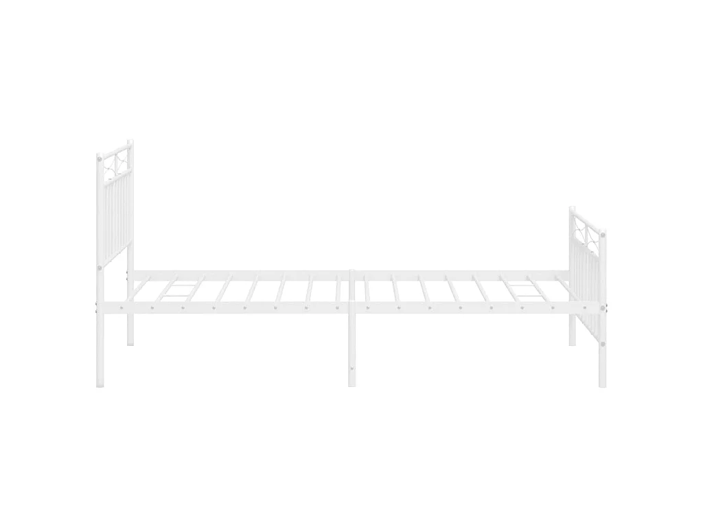 Bettgestell mit Kopf- und Fußteil Metall Weiß 107x203 cm