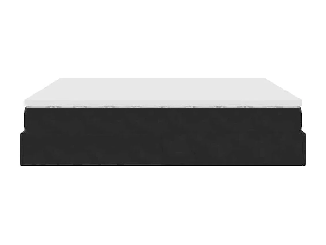Cadre de lit ottoman avec matelas noir 200x200cm velours