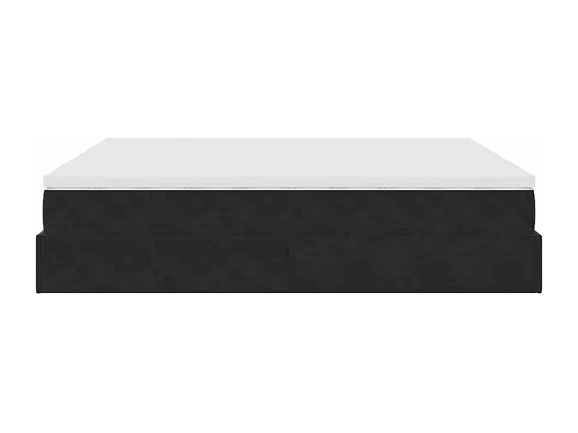 Struttura Letto Pouf con Materassi Nero 200x200 cm Velluto