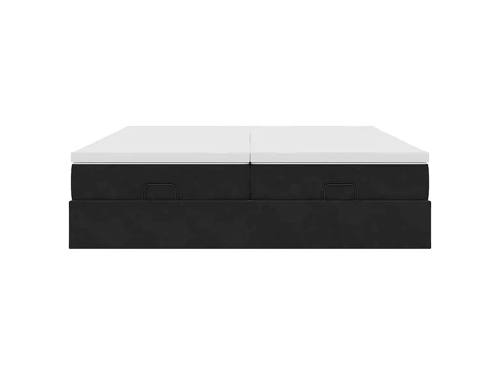 Ottoman-Bett mit Matratzen Schwarz 200x200 cm Samt