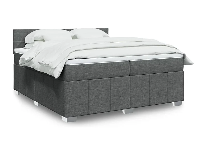 Boxspringbett mit Matratze Dunkelgrau 200x200 cm Stoff