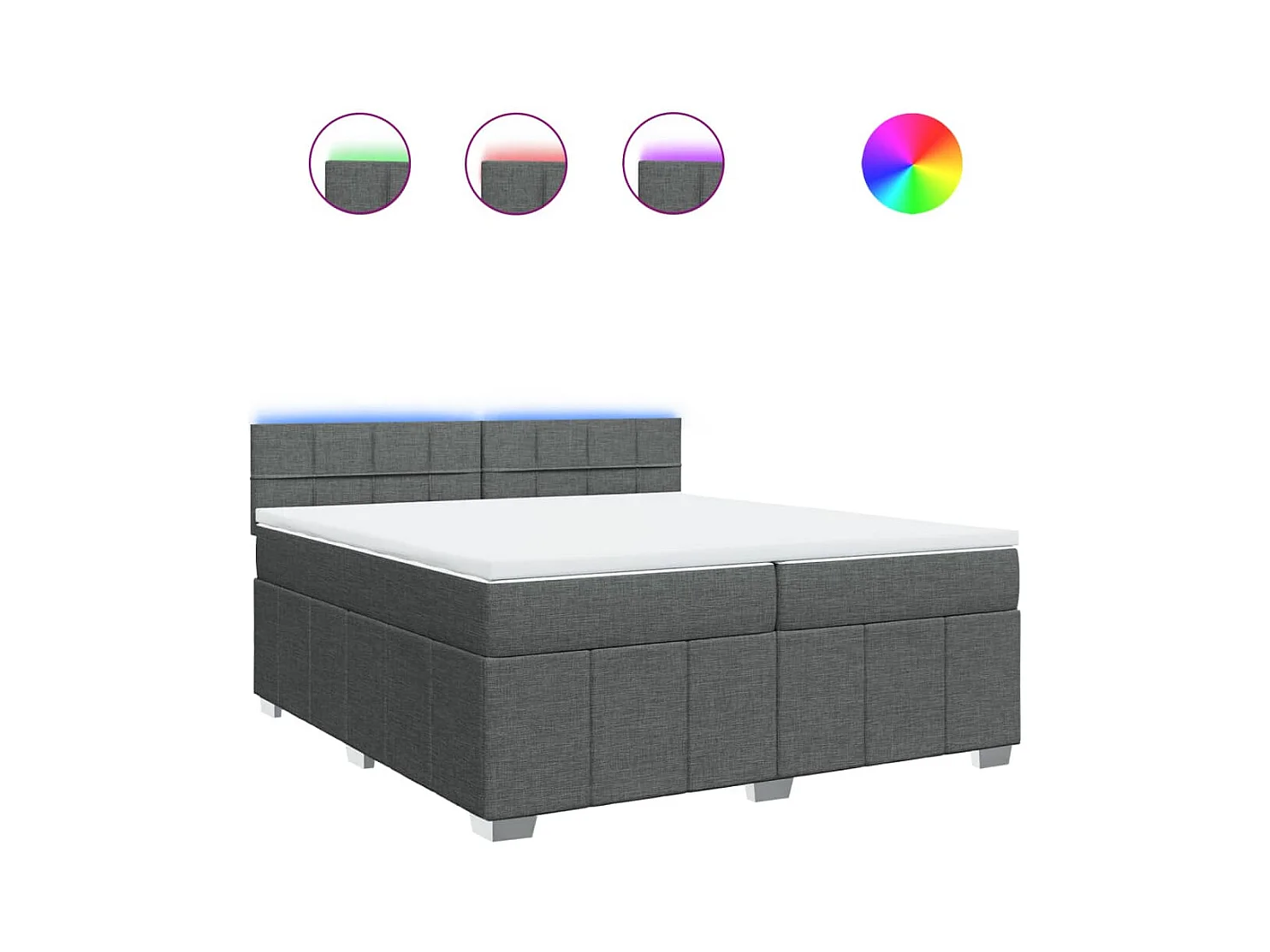 Boxspringbett mit Matratze Dunkelgrau 200x200 cm Stoff