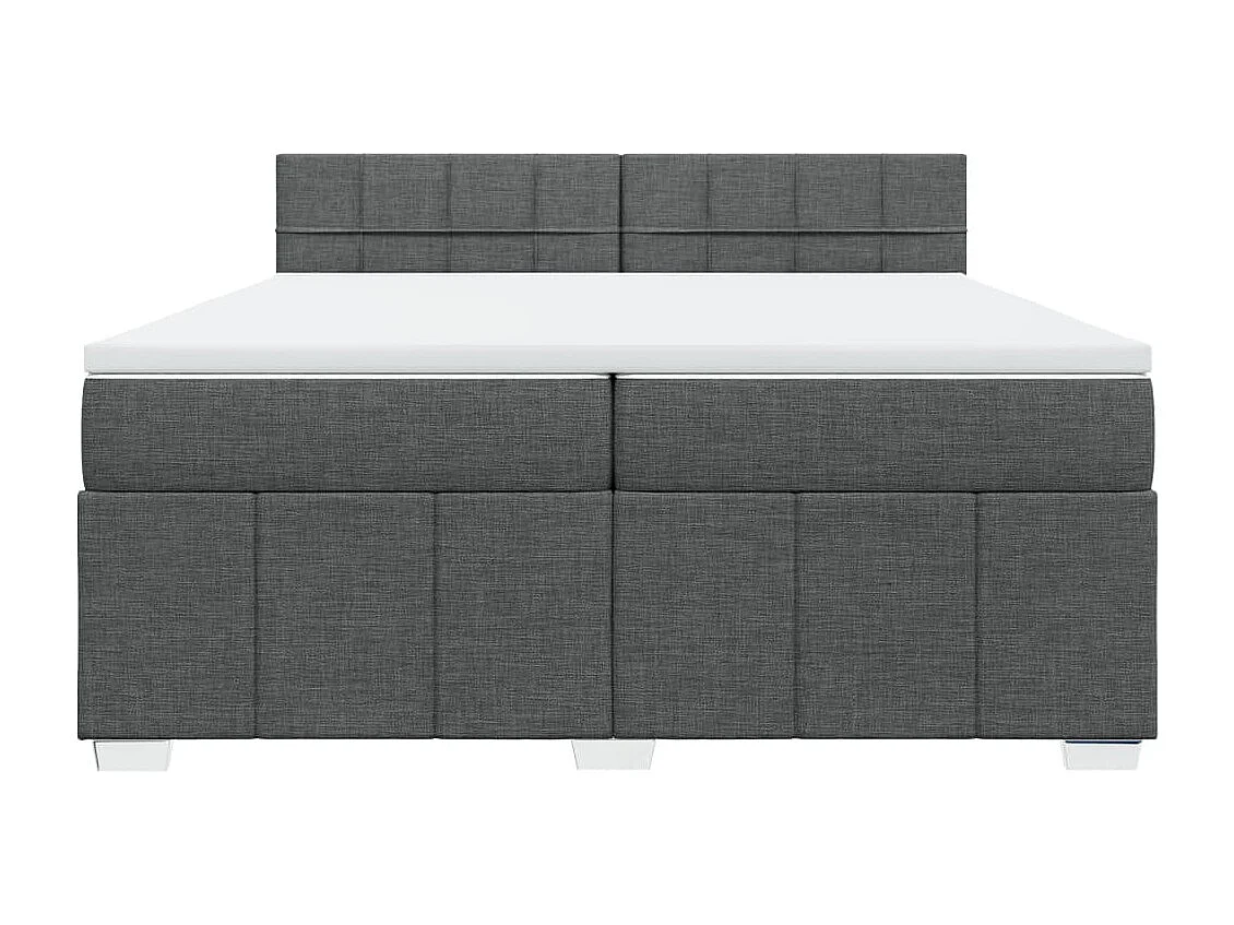 Sommier à lattes de lit avec matelas Gris foncé 200x200cm Tissu