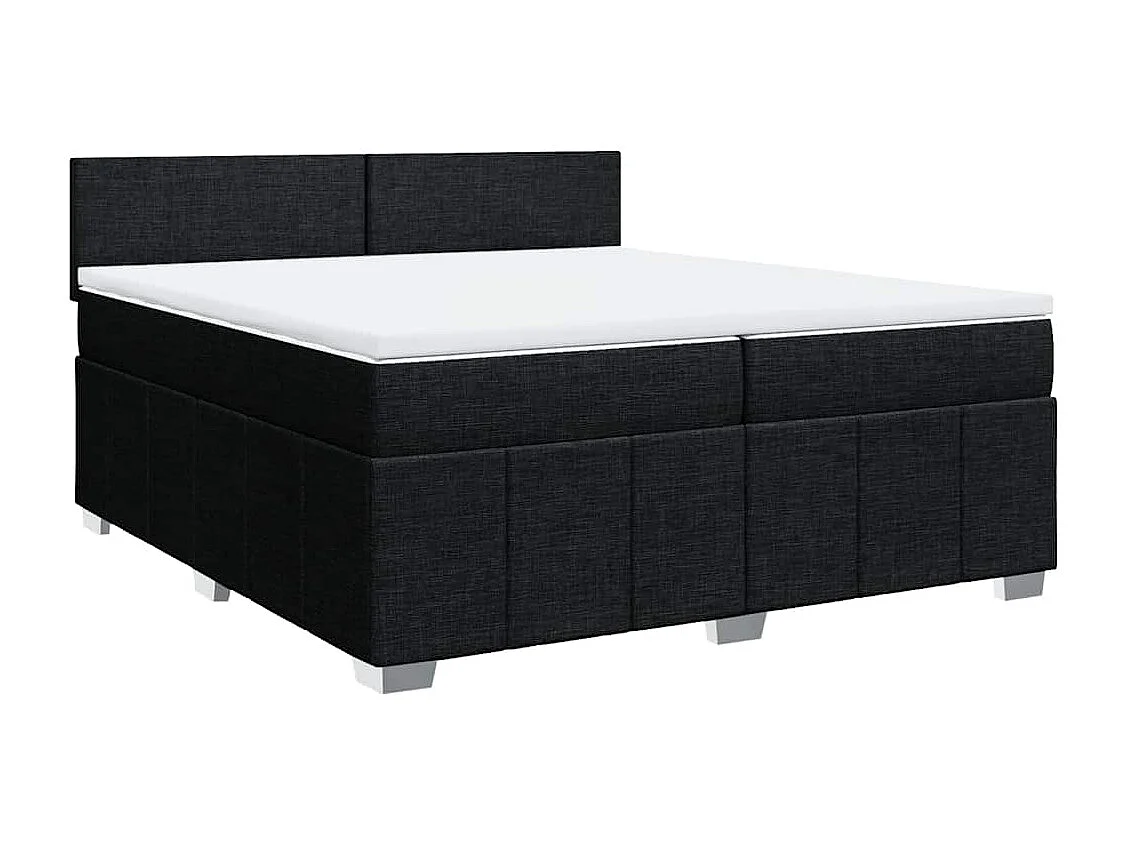 Boxspringbett mit Matratze Schwarz 200x200 cm Stoff