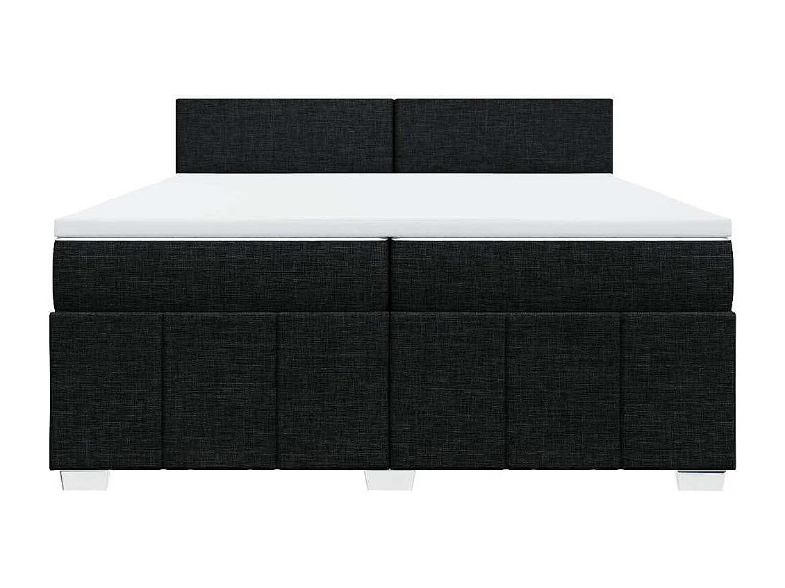 Boxspringbett mit Matratze Schwarz 200x200 cm Stoff