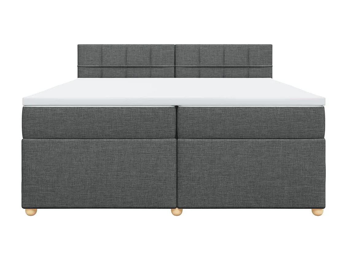 Sommier à lattes de lit avec matelas Gris foncé 200x200cm Tissu