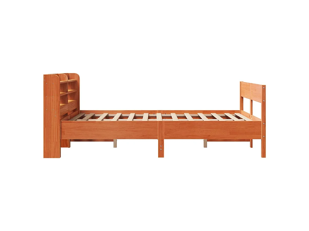 Bedframe zonder matras massief grenenhout wasbruin 150x200 cm