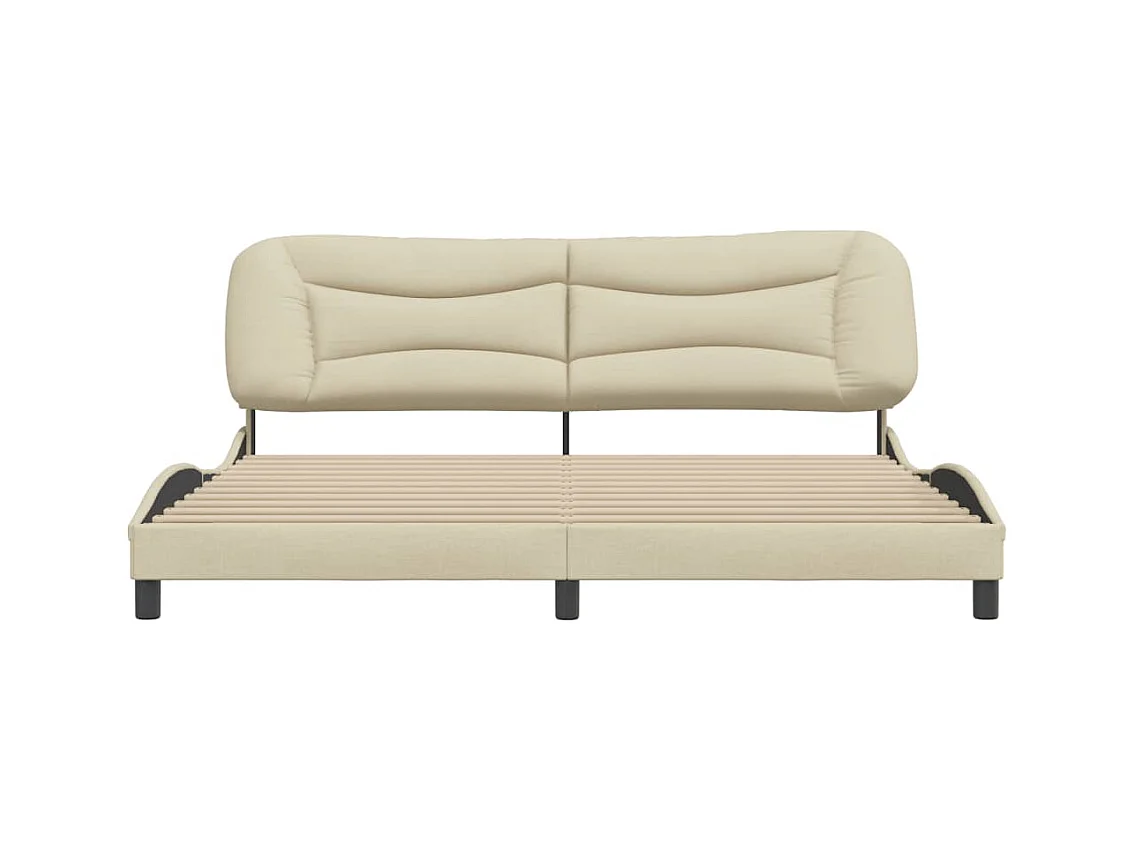 Cadre de lit sans matelas Hvar crème 200x200 cm tissu