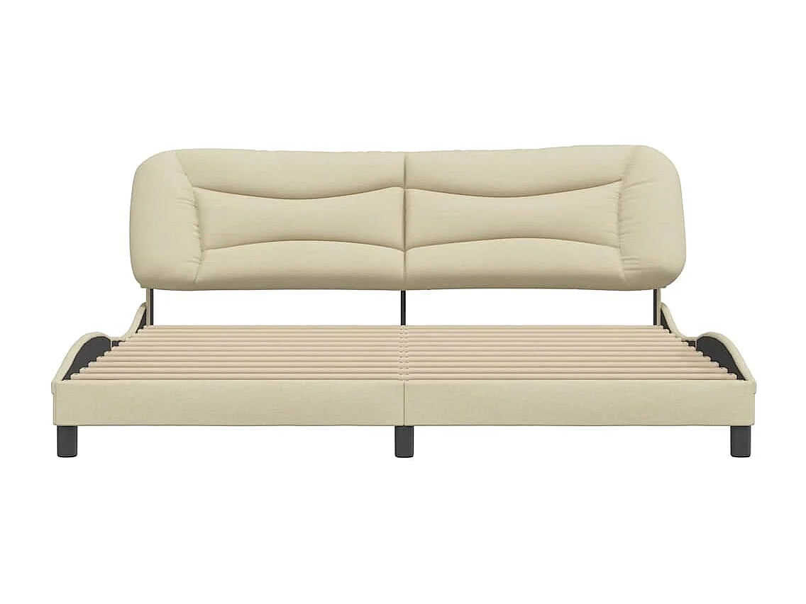 Cadre de lit sans matelas Hvar crème 200x200 cm tissu