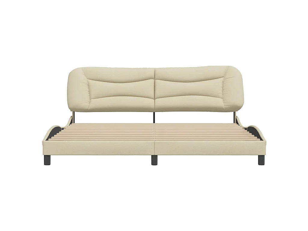 Cadre de lit sans matelas Hvar crème 200x200 cm tissu