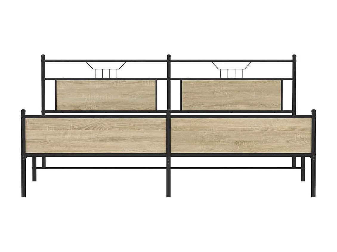 Metallbett ohne Matratze Sonoma-Eiche 193x201 cm