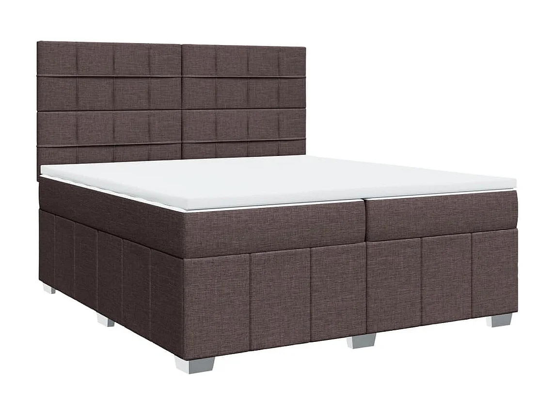 Boxspringbett mit Matratze Dunkelbraun 200x200 cm Stoff