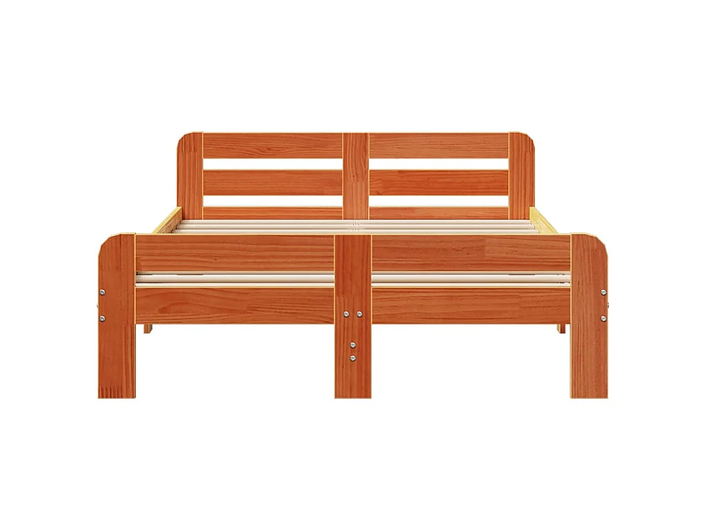 Bedframe zonder matras massief grenenhout wasbruin 200x200 cm