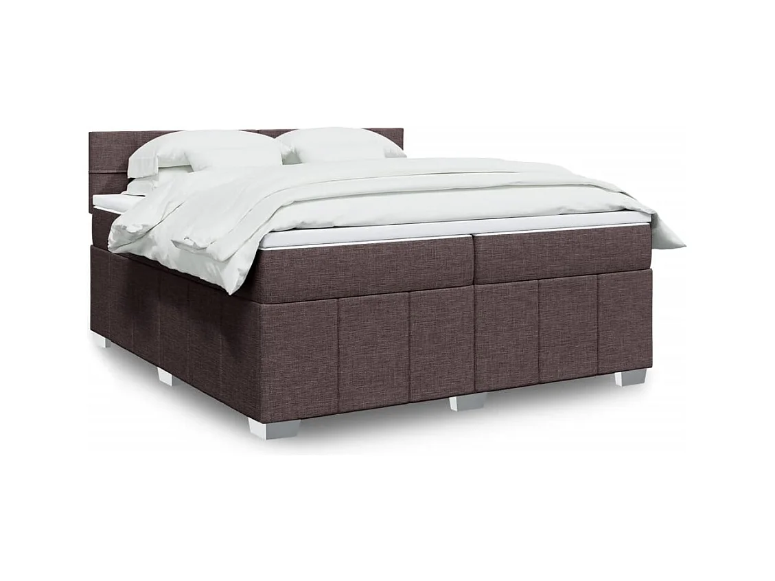 Sommier à lattes de lit avec matelas Marron foncé 200x200 cm