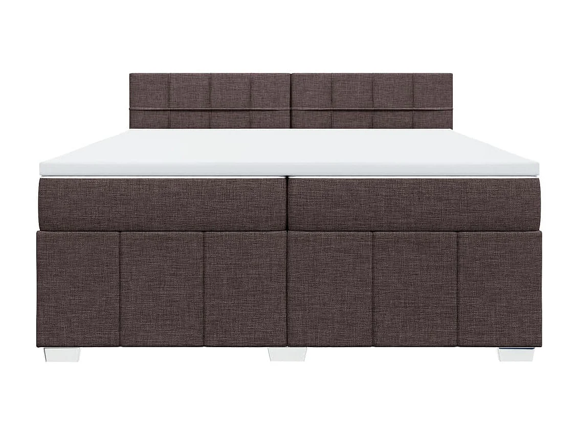 Sommier à lattes de lit avec matelas Marron foncé 200x200 cm