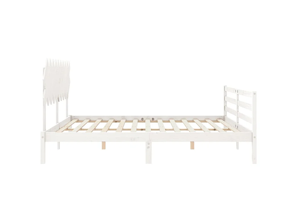Cadre de lit sans matelas blanc 200x200 cm bois massif