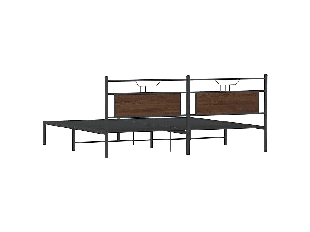 Estrutura cama sem colchão 200x200 cm carvalho castanho