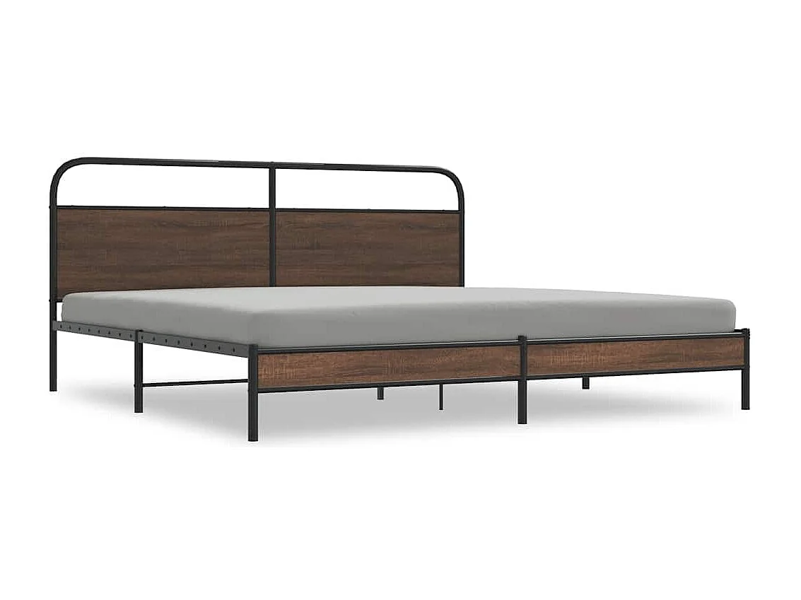 Cadre de lit en métal sans matelas chêne marron 200x200 cm