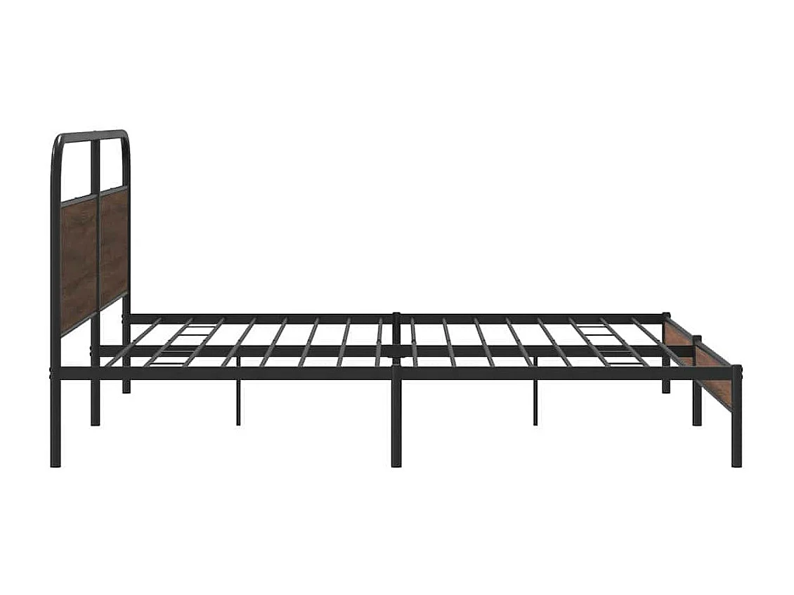 Cadre de lit en métal sans matelas chêne marron 200x200 cm