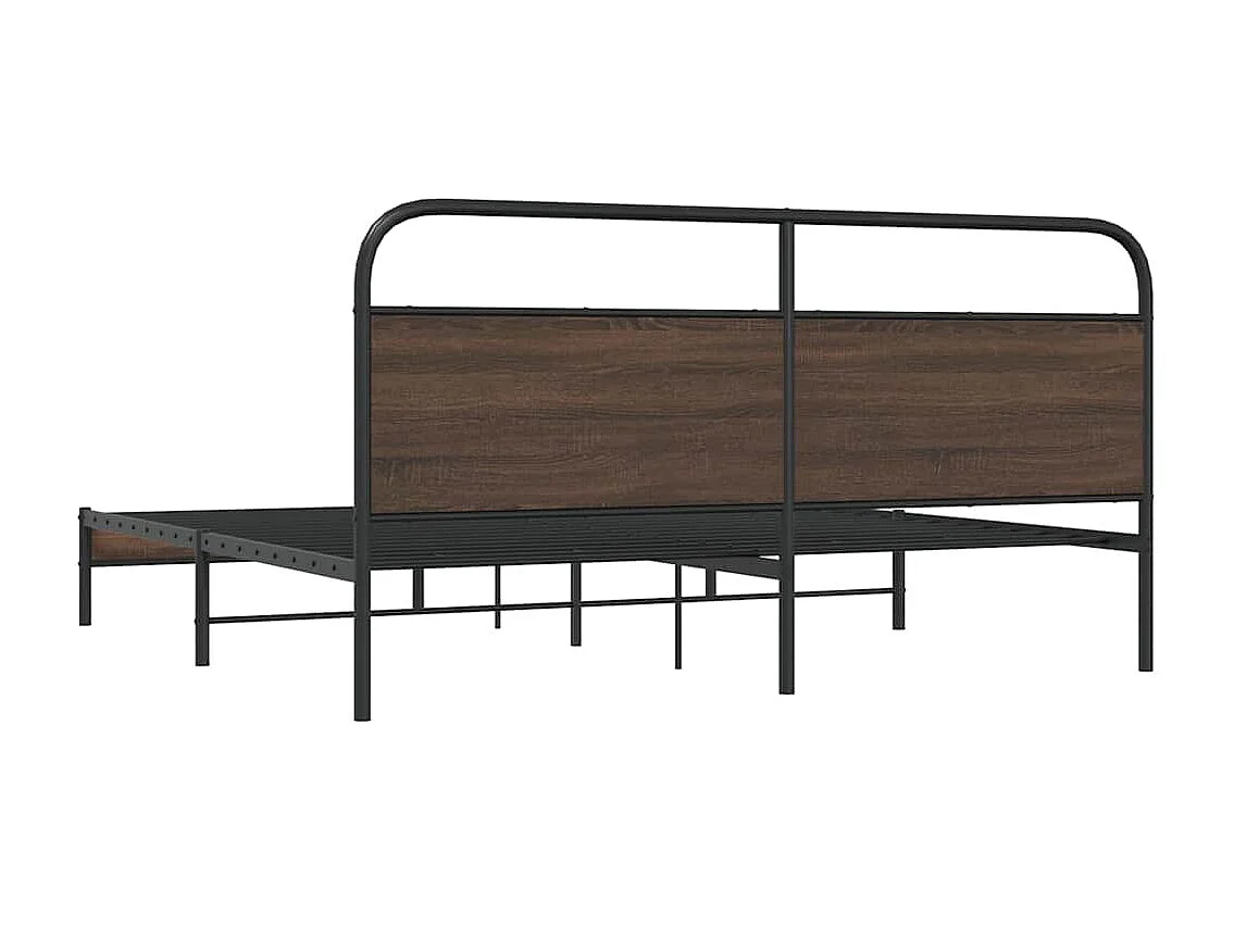Cadre de lit en métal sans matelas chêne marron 200x200 cm