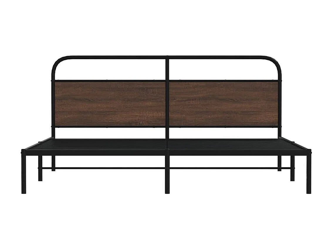 Cadre de lit en métal sans matelas chêne marron 193x203 cm