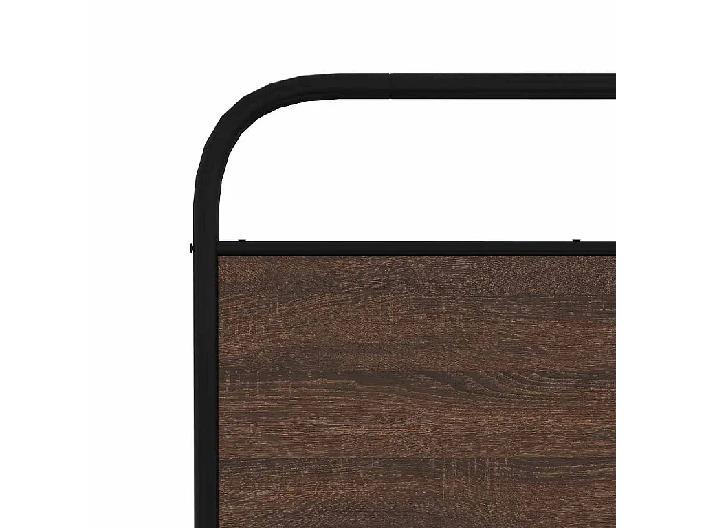 Cadre de lit en métal sans matelas chêne marron 193x203 cm