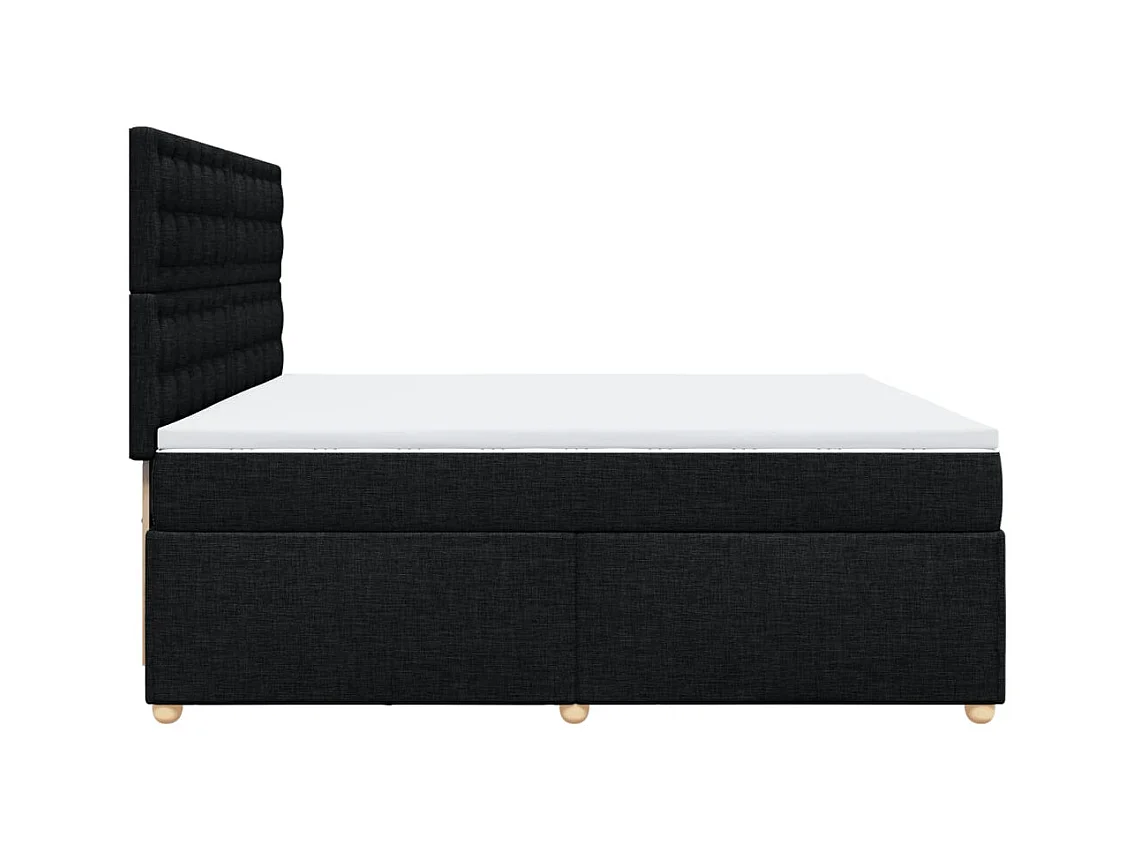 Cama box spring con colchón tela negro 200x200 cm