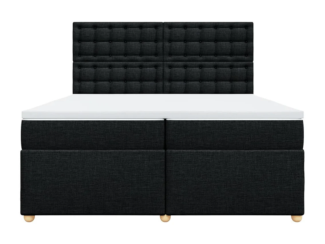 Boxspring met matras stof zwart 200x200 cm