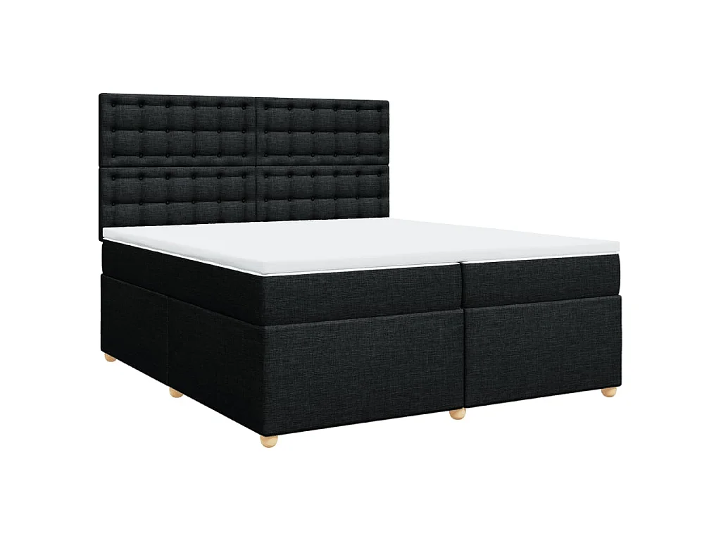 Boxspringbett mit Matratze Schwarz 200x200 cm Stoff