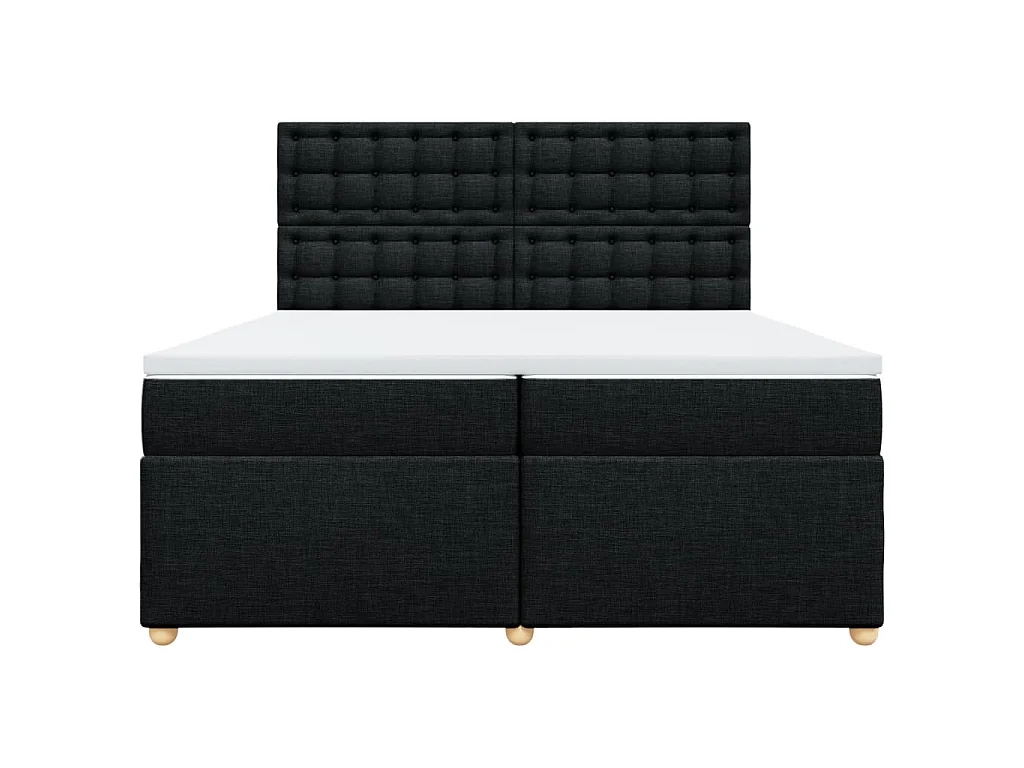 Boxspringbett mit Matratze Schwarz 200x200 cm Stoff