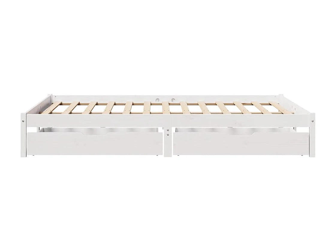 Letto senza Materasso Bianco 150x200 cm Legno Massello di Pino