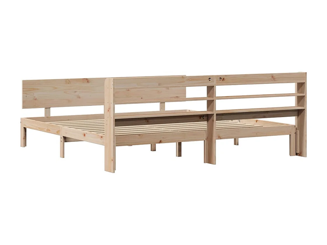 Cadre de lit avec tête de lit sans matelas 200x200 cm