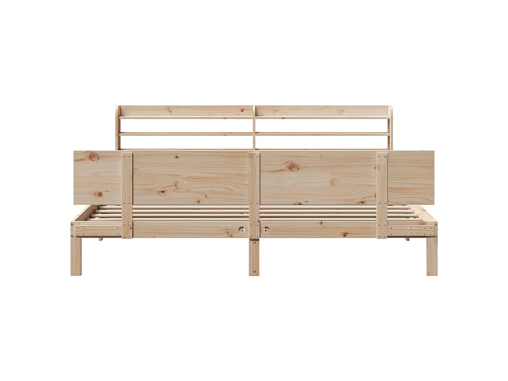 Bedframe met hoofdbord massief grenenhout 200x200 cm