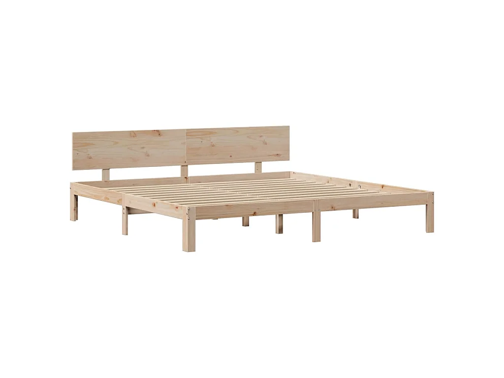 Bedframe met hoofdbord massief grenenhout 200x200 cm