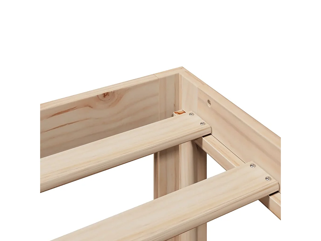 Bedframe met hoofdbord massief grenenhout 200x200 cm