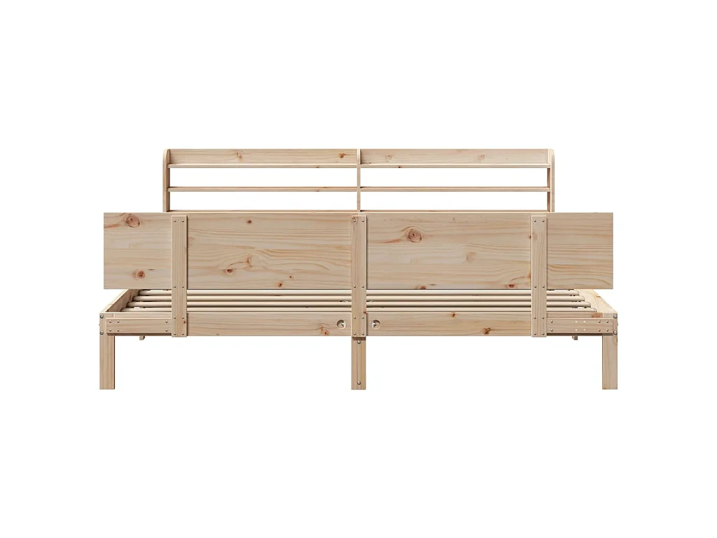 Bedframe met hoofdbord massief grenenhout 200x200 cm