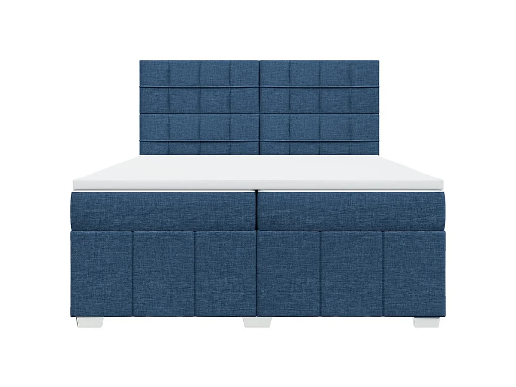 Boxspringbett mit Matratze Blau 200x200 cm Stoff