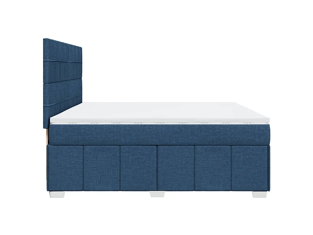 Boxspringbett mit Matratze Blau 200x200 cm Stoff