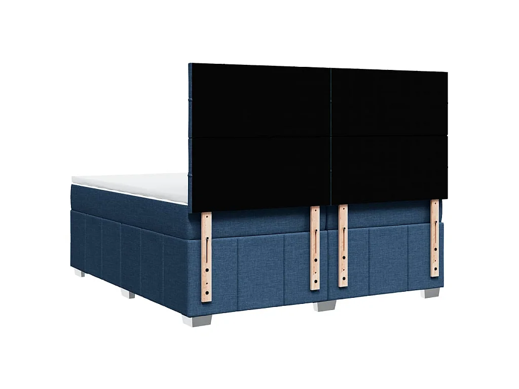 Boxspringbett mit Matratze Blau 200x200 cm Stoff